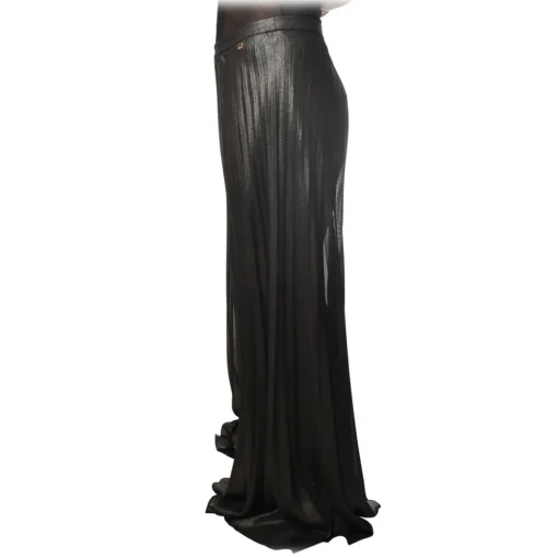 Twinset - Palazzo Trousers With Plated Effect - Black - Trousers - Made in Italy - Luxury Exclusive Collection - Avvenice^ Trousers