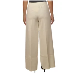 Twinset - Palazzo Trousers in Knit - White - Trousers - Made in Italy - Luxury Exclusive Collection - Avvenice