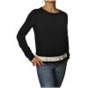 Twinset - Roulet Crater Neck Sweater - Black White - Knitwear - Made in Italy - Luxury Exclusive Collection - Avvenice