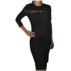 Twinset - Sheath Technical Dress with Lace Detail - Black - Dress - Made in Italy - Luxury Exclusive Collection - Avvenice^ Dresses
