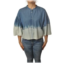 Twinset - Shirt with Kimono Sleeves - White/Blu - Shirt - Made in Italy - Luxury Exclusive Collection - Avvenice^ Shirts
