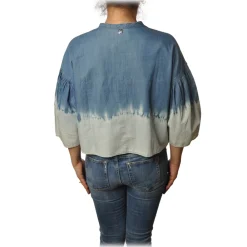 Twinset - Shirt with Kimono Sleeves - White/Blu - Shirt - Made in Italy - Luxury Exclusive Collection - Avvenice^ Shirts