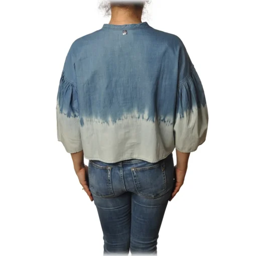 Twinset - Shirt with Kimono Sleeves - White/Blu - Shirt - Made in Italy - Luxury Exclusive Collection - Avvenice^ Shirts