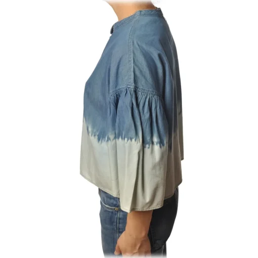 Twinset - Shirt with Kimono Sleeves - White/Blu - Shirt - Made in Italy - Luxury Exclusive Collection - Avvenice^ Shirts