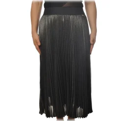 Twinset - Skirt Made of Plated Effect Fabric - Black - Skirt - Made in Italy - Luxury Exclusive Collection - Avvenice^ Skirts