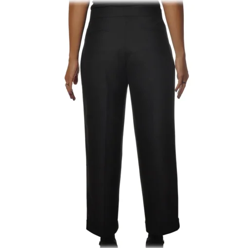 Twinset - Straight Leg Trousers America Pocket - Black - Trousers - Made in Italy - Luxury Exclusive Collection - Avvenice^ Trousers