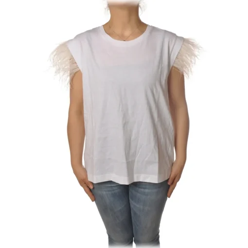 Twinset - T-Shirt With Ostrich Pattern - White - T-shirt - Made in Italy - Luxury Exclusive Collection - Avvenice^ T-shirt