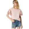 Twinset - T-Shirt with Wide Lace Sleeves - Pink - T-Shirt - Made in Italy - Luxury Exclusive Collection - Avvenice