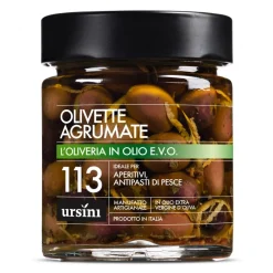 Ursini - Olives with Citrus - 113 - In Extra Virgin Oil - Olives - Organic Italian Extra Virgin Olive Oil - Avvenice^ Preserved Foods