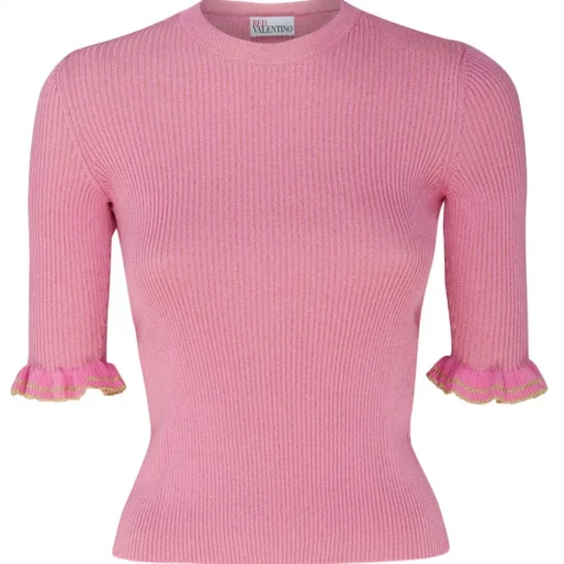 Valentino - Pink Cotton Blend Top - Exclusive Luxury Collection - Avvenice^ Tops