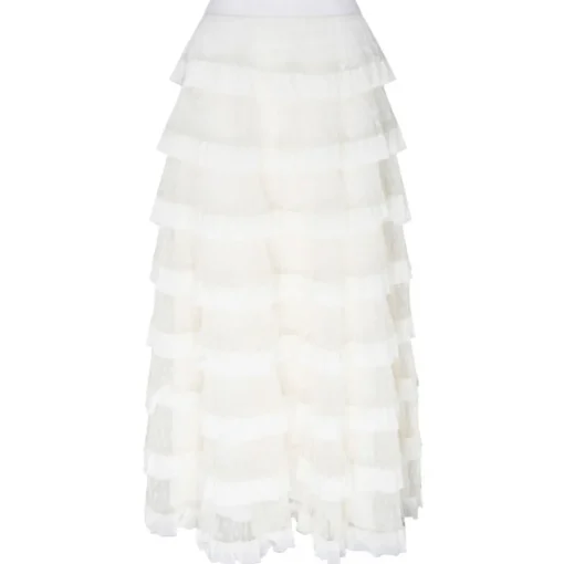Valentino - White Tulle Long Skirt - Exclusive Luxury Collection - Avvenice