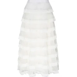 Valentino - White Tulle Long Skirt - Exclusive Luxury Collection - Avvenice