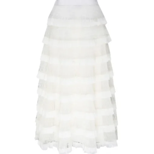 Valentino - White Tulle Long Skirt - Exclusive Luxury Collection - Avvenice