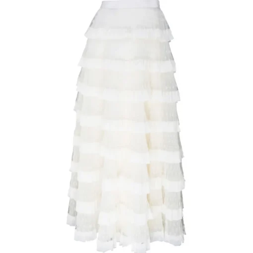 Valentino - White Tulle Long Skirt - Exclusive Luxury Collection - Avvenice