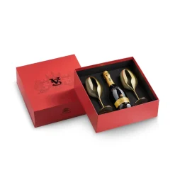 Villa Sandi - Red Packaging - Gift Box with Bottle and Gold Goblets - Quality Sparkling Wine - Prosecco & Sparking Wines - Avvenice^ Wines