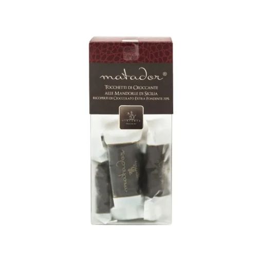 Vincente Delicacies - Crunchy Nougat Pieces with Sicilian Almonds and Covered with Extra-Dark Chocolate - Matador Crystal Box - Avvenice^ Sweets
