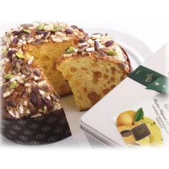 Vincente Delicacies - Panettone with Sicilian Pistachio, Peach and Chocolate - Printemps - Artisan in Metallic Box - Avvenice