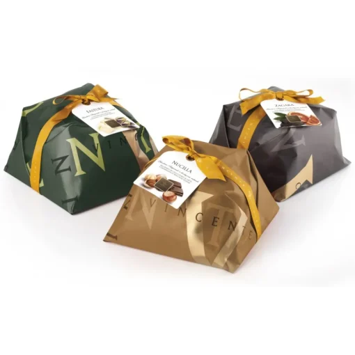 Vincente Delicacies - Panettone Covered with Milk Chocolate and Hazelnuts - Nucilla - Hand Wrapped Artisan - Avvenice