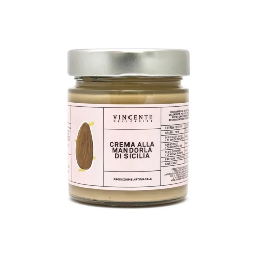 Vincente Delicacies - Sicilian Avola Almond Cream - Artisan Spreadable Creams - 180 g - Avvenice^ Sweets