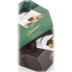 Vincente Delicacies - Soft Almond Nougat Candies and Covered with 70% Extra-Dark Chocolate - Glamour - Ribbon Box - Avvenice^ Sweets