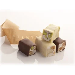 Vincente Delicacies - Soft Pistachio Nougat Candies and Covered with Fine White Chocolate - Glamour - Metallic Box - Avvenice^ Sweets
