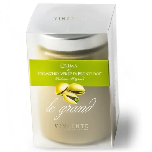 Vincente Delicacies - Sweet Cream Spread with Green Pistachio from Bronte P.D.O. - Artisan Spreadable Creams - 90 g - Crystal - Avvenice