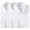 Viola Milano - 3 Classic Solid Package Button-Down Collar Shirt - White - Handmade in Italy - Luxury Exclusive Collection - Avvenice