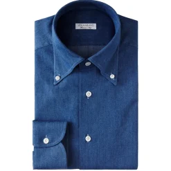 Viola Milano - 3 Classic Solid Package Button-Down Collar Shirt - Denim - Handmade in Italy - Luxury Exclusive Collection - Avvenice^ Shirts