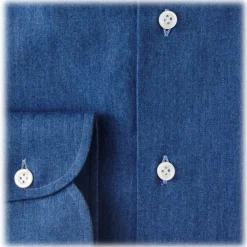 Viola Milano - 3 Classic Solid Package Button-Down Collar Shirt - Denim - Handmade in Italy - Luxury Exclusive Collection - Avvenice^ Shirts