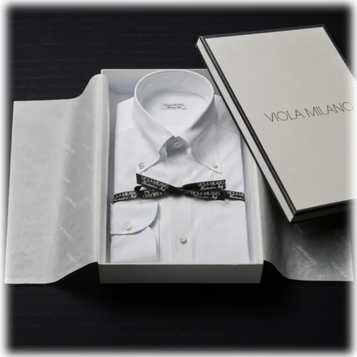 Viola Milano - 3 Classic Solid Package Button-Down Collar Shirt - White - Handmade in Italy - Luxury Exclusive Collection - Avvenice