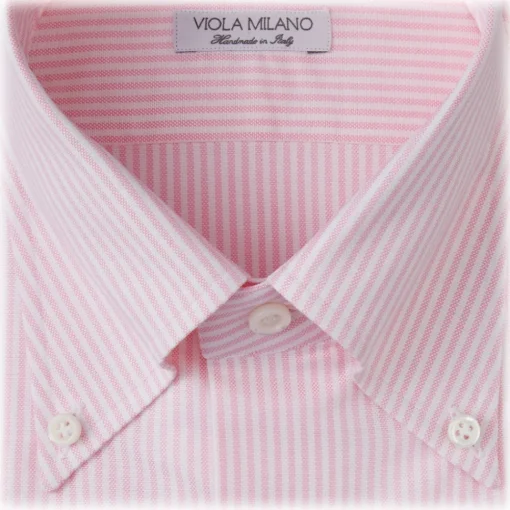 Viola Milano - 3 Oxford Stripe Package Button-Down Collar Shirt - Pink/White - Handmade in Italy - Luxury Exclusive Collection - Avvenice^ Shirts