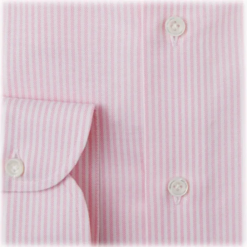 Viola Milano - 3 Oxford Stripe Package Button-Down Collar Shirt - Pink/White - Handmade in Italy - Luxury Exclusive Collection - Avvenice^ Shirts