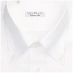Viola Milano - American Oxford Shirt - White - Handmade in Italy - Luxury Exclusive Collection - Avvenice