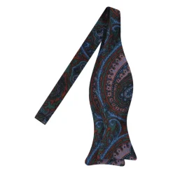 Viola Milano - Ancient Madder Silk Bow Tie - Forest Paisley I - Made in Italy - Luxury Exclusive Collection - Avvenice