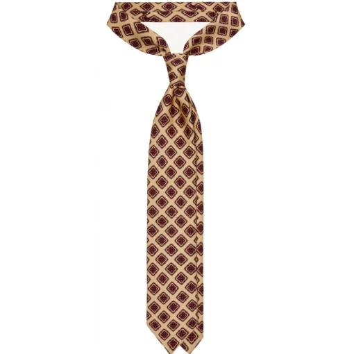 Viola Milano - Archive Diamond Vintage Selftipped Silk Tie - Yellow - Handmade in Italy - Luxury Exclusive Collection - Avvenice^ Ties & Bow Ties