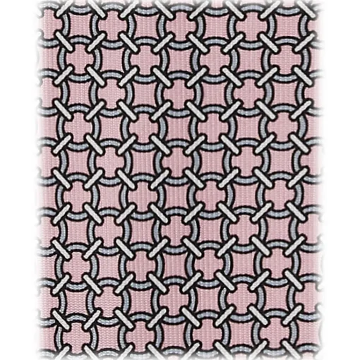 Viola Milano - Artisan Chain Selftipped Silk Tie - Pink Mix - Handmade in Italy - Luxury Exclusive Collection - Avvenice