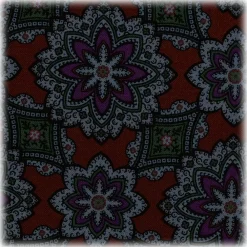 Viola Milano - Artisan Floral Silk Pocket Square - Brown Mix - Handmade in Italy - Luxury Exclusive Collection - Avvenice