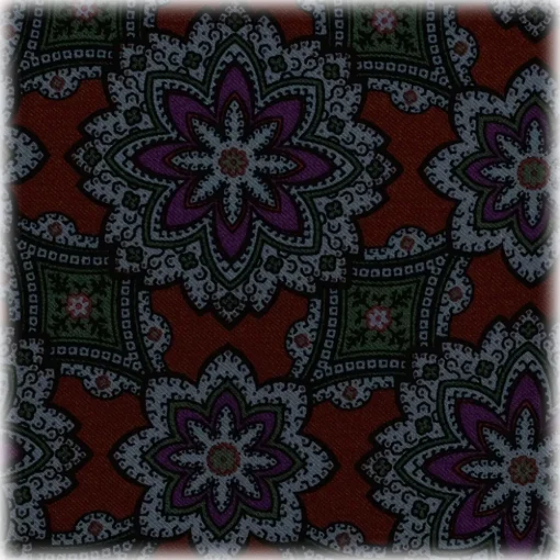 Viola Milano - Artisan Floral Silk Pocket Square - Brown Mix - Handmade in Italy - Luxury Exclusive Collection - Avvenice