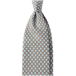 Viola Milano - Artisan Pattern Selftipped Silk Tie - Grey - Handmade in Italy - Luxury Exclusive Collection - Avvenice^ Ties & Bow Ties