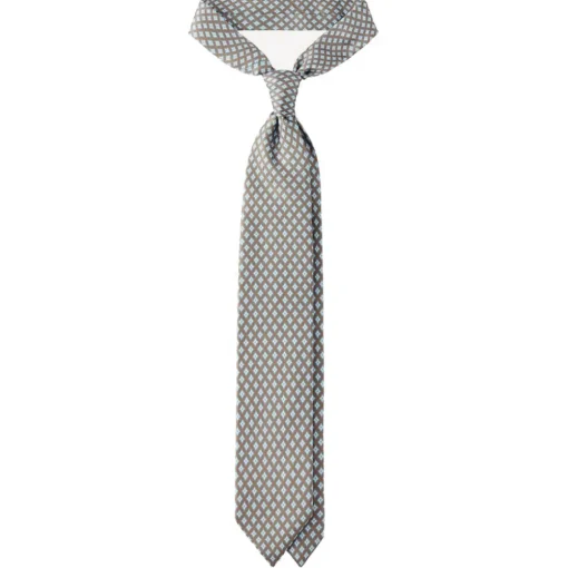 Viola Milano - Artisan Pattern Selftipped Silk Tie - Grey - Handmade in Italy - Luxury Exclusive Collection - Avvenice^ Ties & Bow Ties