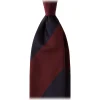Viola Milano - Block Stripe Handrolled Woven Silk Jacquard Tie - Navy/Wine - Handmade in Italy - Luxury Exclusive Collection - Avvenice^ Ties & Bow Ties