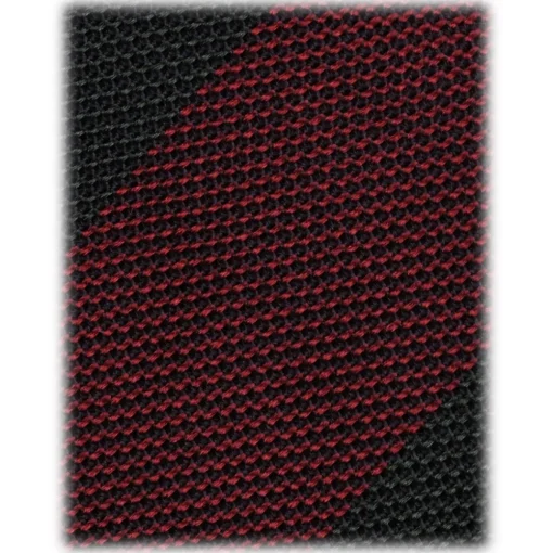 Viola Milano - Block Stripe 3-Fold Grenadine Tie - Red/Forest - Handmade in Italy - Luxury Exclusive Collection - Avvenice^ Ties & Bow Ties