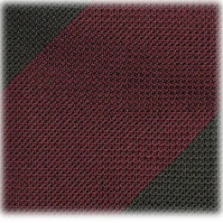 Viola Milano - Block Stripe 3-Fold Grenadine Tie - Wine Forest - Made in Italy - Luxury Exclusive Collection - Avvenice
