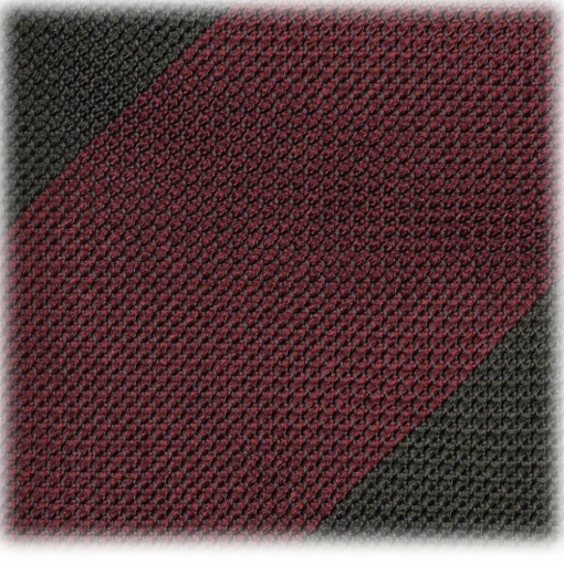 Viola Milano - Block Stripe 3-Fold Grenadine Tie - Wine Forest - Made in Italy - Luxury Exclusive Collection - Avvenice
