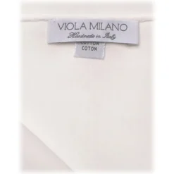 Viola Milano - Box of 3 Classic Solid Cotton Pocket Square - White - Handmade in Italy - Luxury Exclusive Collection - Avvenice^ Ties & Bow Ties