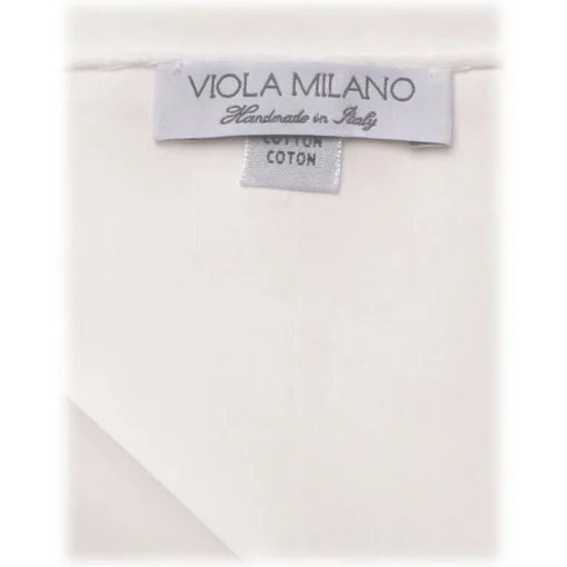 Viola Milano - Box of 3 Classic Solid Cotton Pocket Square - White - Handmade in Italy - Luxury Exclusive Collection - Avvenice^ Ties & Bow Ties