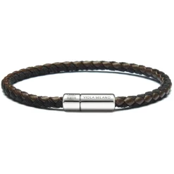 Viola Milano - Braided Genuine Italian Leather Bracelet - Brown/Black - Handmade in Italy - Luxury Exclusive Collection - Avvenice^ Bracelets