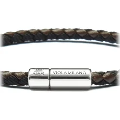 Viola Milano - Braided Genuine Italian Leather Bracelet - Brown/Black - Handmade in Italy - Luxury Exclusive Collection - Avvenice^ Bracelets