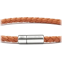 Viola Milano - Braided Italian Leather Bracelet - Polo Brown - Handmade in Italy - Luxury Exclusive Collection - Avvenice