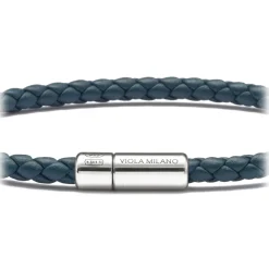 Viola Milano - Braided Italian Leather Bracelet - Sea Blue - Handmade in Italy - Luxury Exclusive Collection - Avvenice^ Bracelets